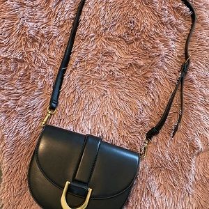 Brand New Black Charles & Keith Gabine Saddle Bag